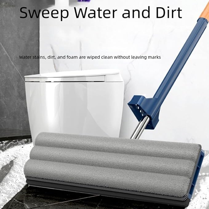 360° Rotatable Mop with Adjustable Stainless Steel Handle for Tile Hardwood – Large Flat Design for Effortless Cleaning Easy Pad Attachment(box of white)