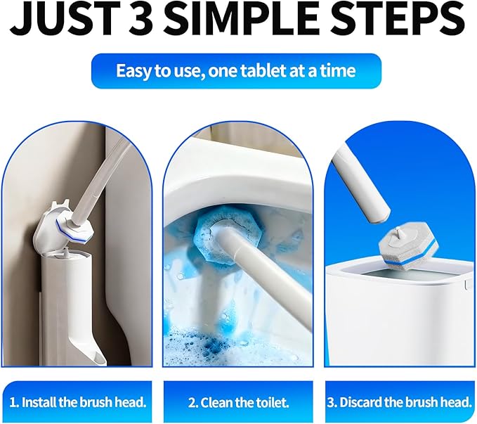 120pcs Bulk Pack of Disposable Toilet Brush HeadsToilet Wand Refills for Toilet Bowl Brush Cleaner PadsToilet Brush Replacement Compatible Heads with Most Toilet Brushes
