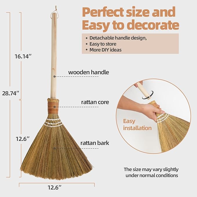 Wedding Broom for Jumping Ceremony Decorative Broomstick DIY with Ribbons Artificial Roses &amp Sticky Pearl African American Jumping The Broom for Wedding