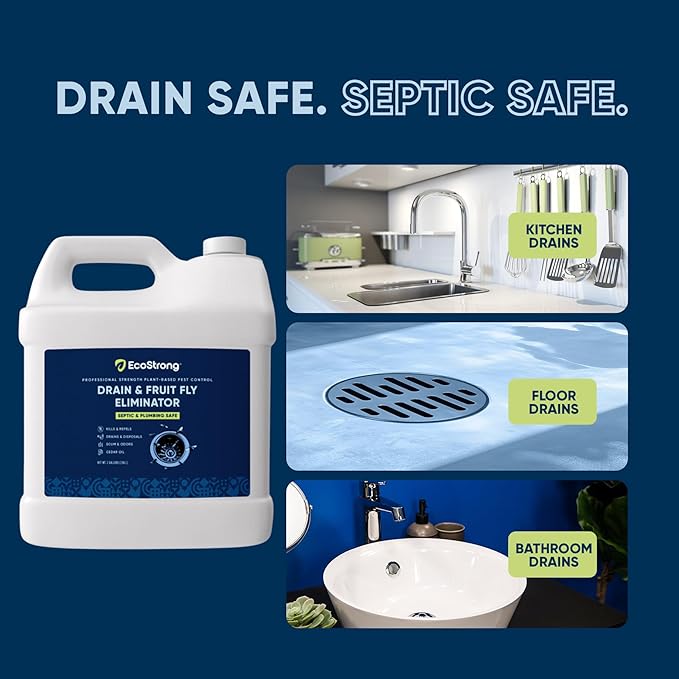 Fruit Fly Drain Treatment | Drain Fly Eliminator | Eliminates Gnats Sewer Flies and More - Works in All Drains - 256 Fl Oz