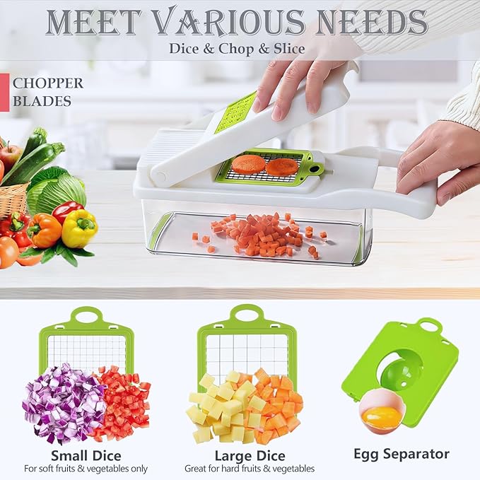 Pro-Series 16-in-1 Mandoline Slicer &amp Spiralizer Veggie Chopper with Container for Onion Salad &amp More