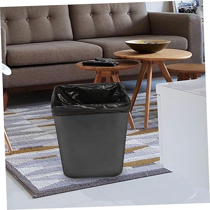 25pcs Thickened Hdpe Garbage Bags Black Trash Bags for Home Bathroom Kitchen Bedroom Strong Leak-resistant Liners for Office and Hotel Use