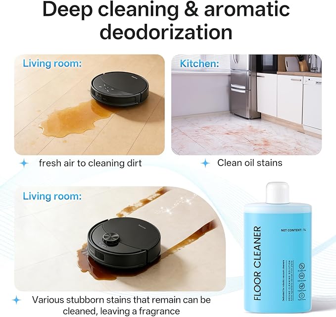 Floor Cleaning Solution Compatible with Roborock Cleaning Solution Residue &amp Streak Free Suitable for All Robot Vacuum Cleaners and Wireless Wet Dry Dual-Use Vacuum Cleaners