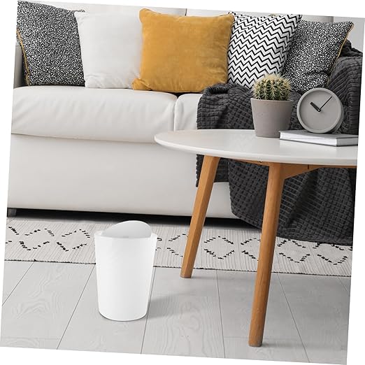 PRETYZOOM Trash Can with Lid Bathroom Wastebasket for Home and Office Sturdy Garbage Container Easy to Clean for Bathroom Kitchen and Bedroom Use