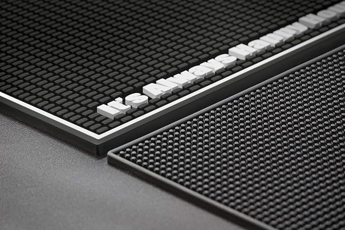Highball &amp Chaser Premium Custom Bar Mat 18in x 12in 1cm Thick Durable and Stylish Service Bar Mat for Spills Coffee Bars Restaurants Counter Top Dish Drying Mat (Happy Hour)