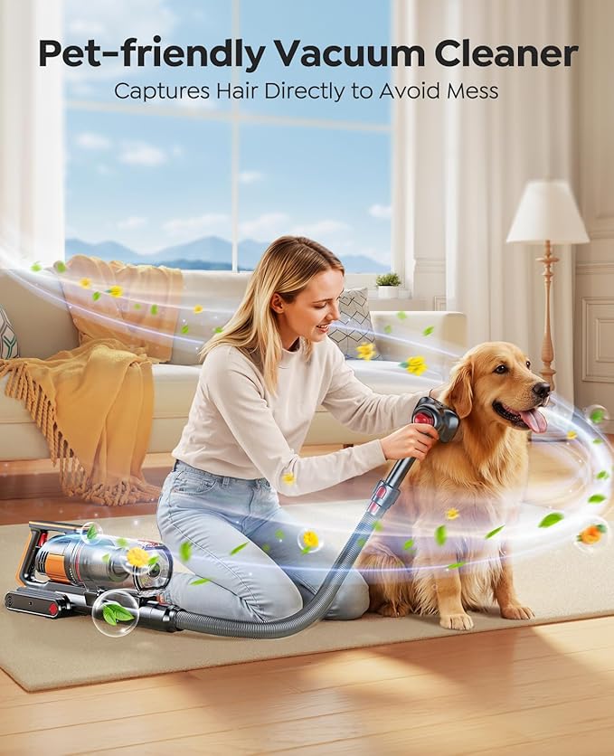 Cordless Vacuum Cleaner 55KPa 650W 70Mins Stick Vacuum Cleaners for Home with Pet Brush 3.3Ft Hose Wall Mount Charging Auto Mode Touchscreen Self-Standing Vacuum for Pet Hair/Carpet/Car Ultra10