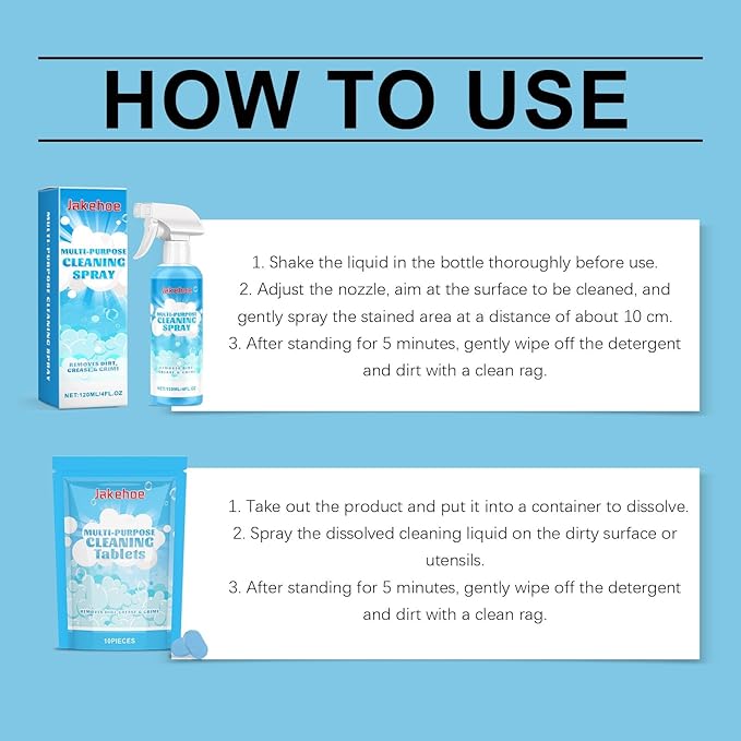 Multi-Purpose Cleaning Tablets For Home Bathroom Wall Grease &amp Water Stains - Deep Cleaning Easy To Use(3PCS)
