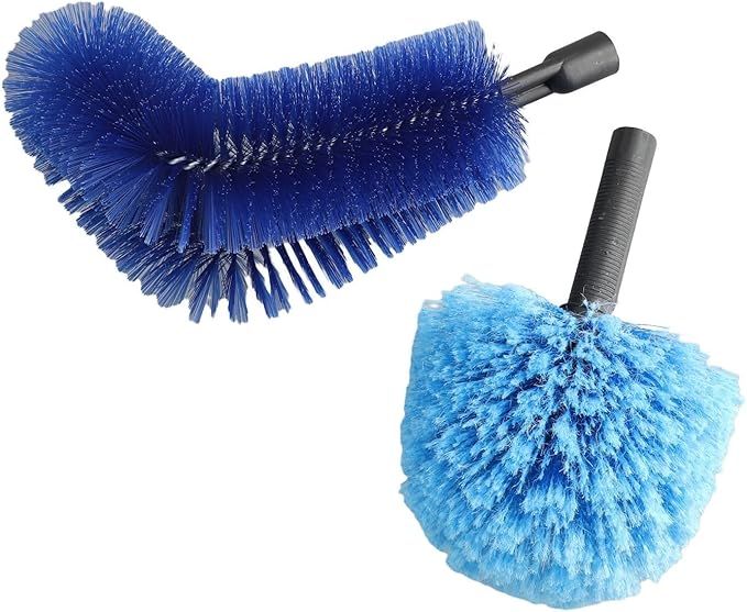 Stainless Steel Telescopic Ceiling Broom with Long Handle for High Corner Cleaning Adjustable Extension Pole for Walls Floors Patios Lightweight Brush Head Blue(B)