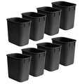 Acrimet Wastebasket Deskside Bin 3.25 Gallon/13 Quart/12 Liter (Plastic) (Black Color) (Set of 8)