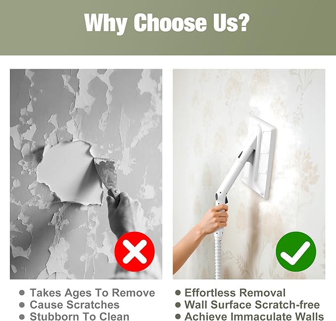 Newbealer Handheld Steam Cleaner NB282C Bundle with Wallpaper Remover Accessory