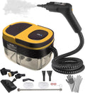 Steam Cleaner 2500W Handheld Steamer with 1.6L Tank 3 Steam Levels Portable Steam Cleaning Machine for Home Car Detailing Furniture Bed Bugs &amp Grout – Yellow