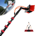 Telescopic Water Fed Window Cleaning Pole with Adjustable Brush Head Extendable Window Cleaner Tool Solar Panel Cleaning Brush and Pole Kit Window Cleaning Equipment