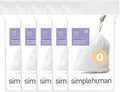 simplehuman Code Q 100 Count Dispenser Pack Custom Fit Liners Drawstring Trash Bags 50-65 Liter / 13-17 Gallon White