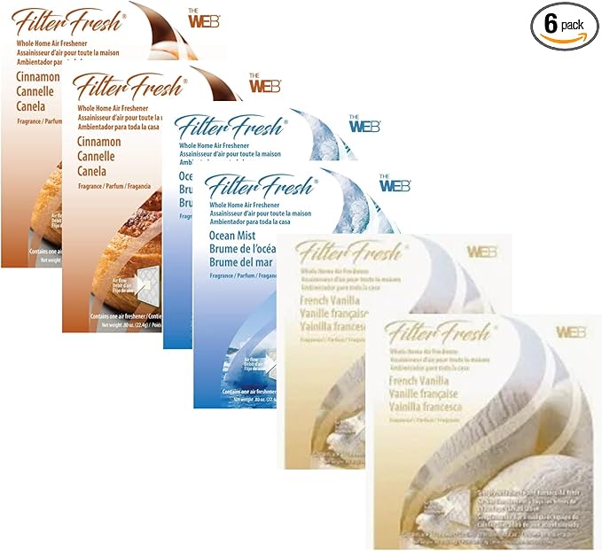 Web Fresh Trio Scent Pack: Vanilla Ocean Mist Cinnamon (6-Pack)