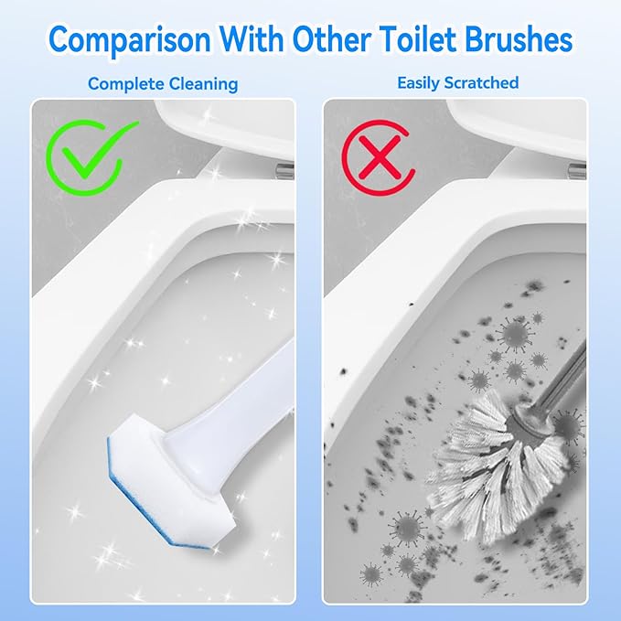 Aimery 40-Pack Disposable Toilet Brush Refill Pads – Effortless Cleaning No Mess Useful for Home &amp Bathrooms