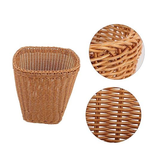 Versatile Woven Basket Rattan Trash Can for Sundries Storage Lightweight Multi Functional Wastebasket for Home Decor Organizing for Kitchen Living Room