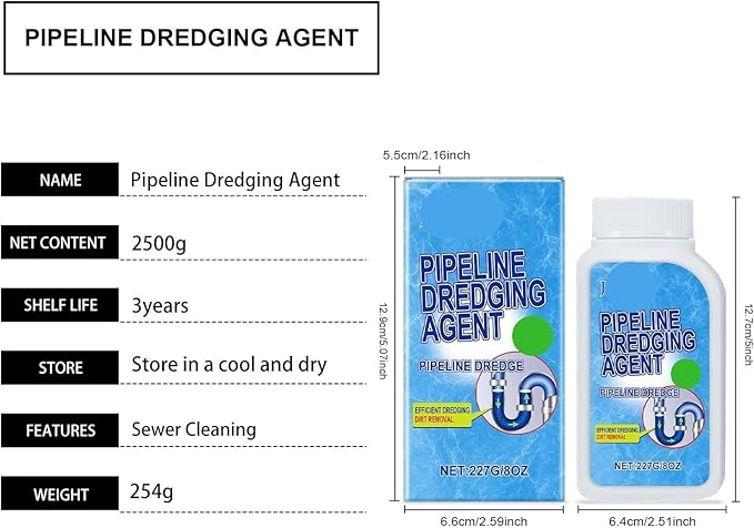 Powerful Drain Unclogging Powder for Toilets Kitchen &amp Sink - Eliminates Odors Prevents Blockages &amp Restores Flow Instantly(3PCS)