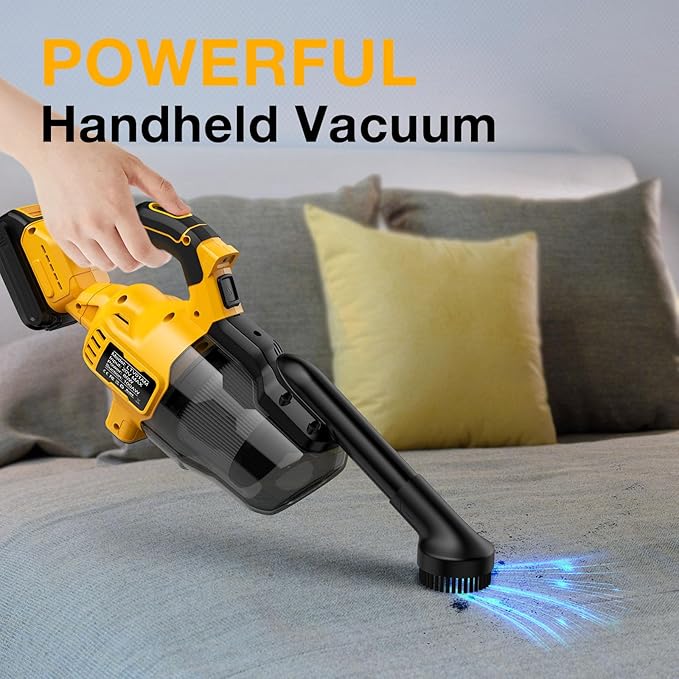 Cordless Vacuum Cleaner for Dewalt 20V MAX Battery Handheld Vacuum Cleaner for Home Car Hardwood Floor Carpet Portable Shop Vacuum with Washable HEPA Filter(Battery Not Included)