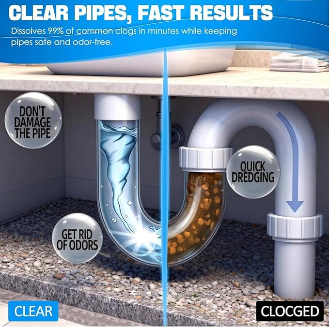 Pipe Bobo Drain Cleaner - Pipe Bobo Drain Cleaning Powerful Unclogging Clog Remover Shower Tub Compatible with All Pipe (4Pcs Fl Oz 53.6)