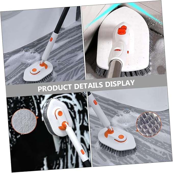 SAFIGLE 1set Multi-Functional Grout and Floor Cleaning Brush Ergonomic Handle for Bathroom Tile and Kitchen Includes Sturdy Hard Bristles and Replaceable for Deep Cleaning