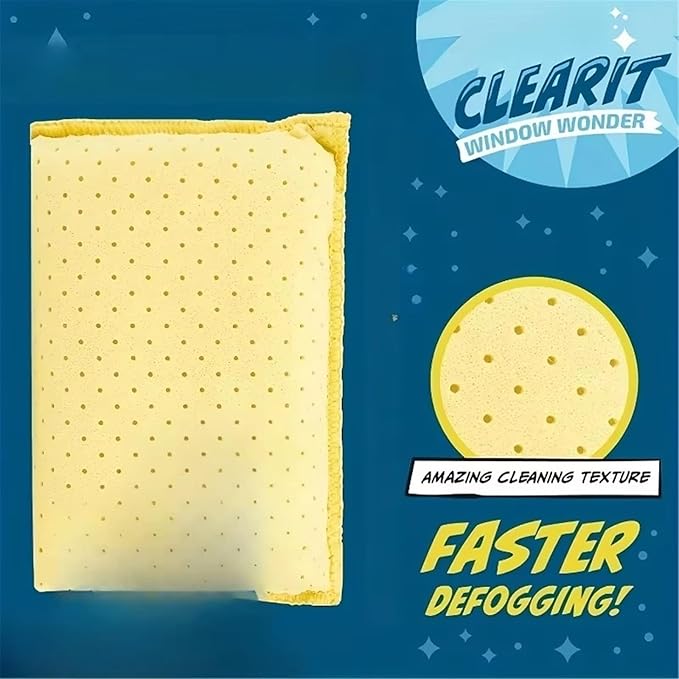 Multi-Functional Car Wipe Sponge Block Non-Woven Double-Sided Velvet Sponge Block Glass Clean ﻿