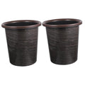 PRETYZOOM 2pcs Vintage Wood Grain Waste Baskets Practical Round Trash Containers for Home Thickened Material Stylish Design Easy to Clean
