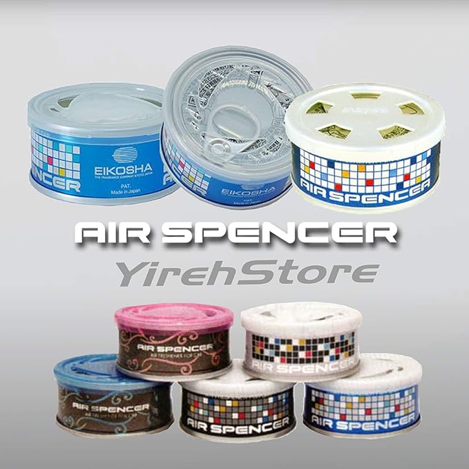 Air Spencer Cartridge 3x Squash (A9) and 2x Clear Squash (A24) scent Heavy Duty Last Long JDM Eikosha Japan Car Air Freshener