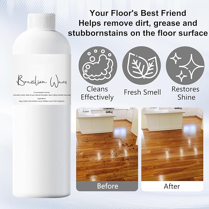 New Brazilian Waves Mop Soap Mop Soap For Floor Cleaning MopSoap Brazilian Wave Multisurface Bathroom &amp Kitchen Cleaner Supplies (2pcs*120ML)