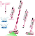 Trucozie Cordless Vacuum Cleaner Self-Standing Lightweight Stick Vacuum with 50 mins Runtime Powerful Suction Anti-Tangle Wireless Vacuum for Home Hardwood Floor Carpet Pet Hair Pink