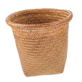 Kichvoe Woven Straw Wastebasket Medium Versatile Trash Bin for Office Bedroom Living Handmade Rubbish Container for Paper Tissues and Storage Random Color