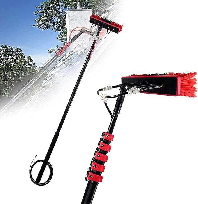 Water Fed Pole Kit 3.6-11M Water Fed Telescopic BrushOutdoor Cleaner Window Glass Cleaning Photovoltaic and Solar PanelsWashing Set Equipment Extension Pole Cleaning for Trucks Windows (12
