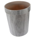 Retro Imitation Wood Grain Trash Can Wastebasket 25X25X30.7Cm Gray Plastic Garbage Container for Kitchen Bathroom Living Room Home Use