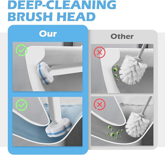 Disposable Toilet Brush Cleaning System 2pcs Wands with 104pcs Replacement HeadsStick for Toilet CleaningWands with Refills PadsWall Mounted Toliet Wand for BathroomToilet Brush and Holder