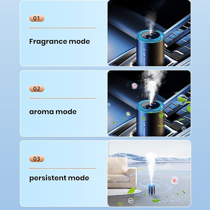 Atmosphere Light Car Supplies Sure Here's A Product Title for Air Freshener Smart Essential Oil Diffuser Atomization Auto On/Off Rechargeable A