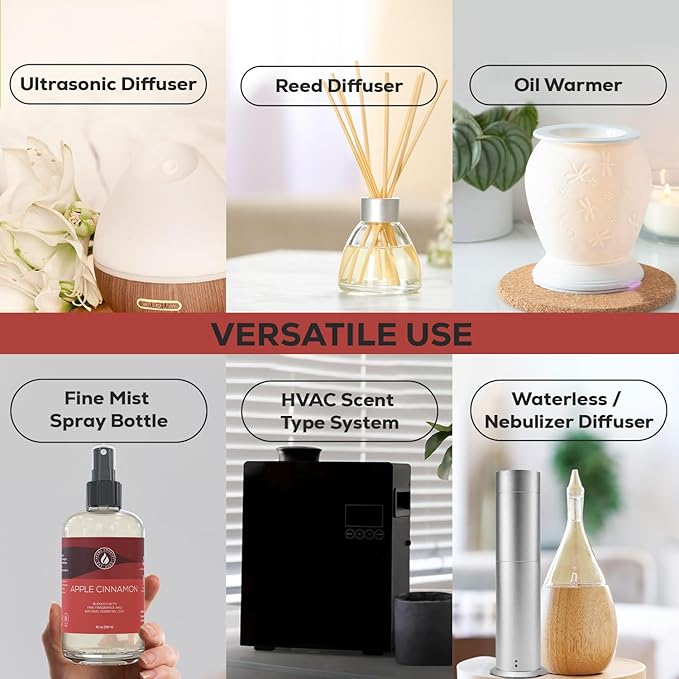 Aroma Country Apple Cinnamon Diffuser Oil - Luxury Essential Oils for Diffuser Refill &amp Air Freshener Room Spray - Long-Lasting &amp Natural Home Fragrance Apple Cinnamon Scented Oil (8.5 Fl. oz
