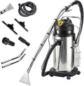 Carpet Shampooer3-in-1 Commercial Cleaner40L PortableWet Dry VacuumStainless Steelwith Long Flat/Round Brush for Sofa Curtain Carpet Cleaning 40L