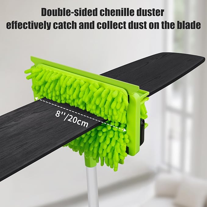 Ceiling Fan Cleaner Duster with 75'' Extension Pole Flexible High Ceiling Fan Blades Cleaning Tool Reusable Skinny Duster for Tight Spaces