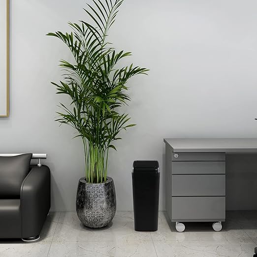 Plastic Waste Bin with Swing Lid 14 Liter Garbage Can 1 Pack 5.2 x 8.2 x 15.7
