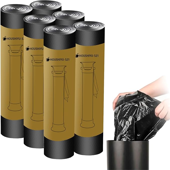 Garbage Bags for Standing Espresso Knock Box Commercial Large Trash Bag for Coffee Grounds Knock Box for Coffee Shop Bar KitchenOffice Black6 Roll/150 pcs
