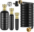 Drain Cleaning Bladder Set 3 Pieces Unblocks Tough Clogs High Pressure Water Stream for 1 to 6 Inch Pipes with 300cm Tube(black)