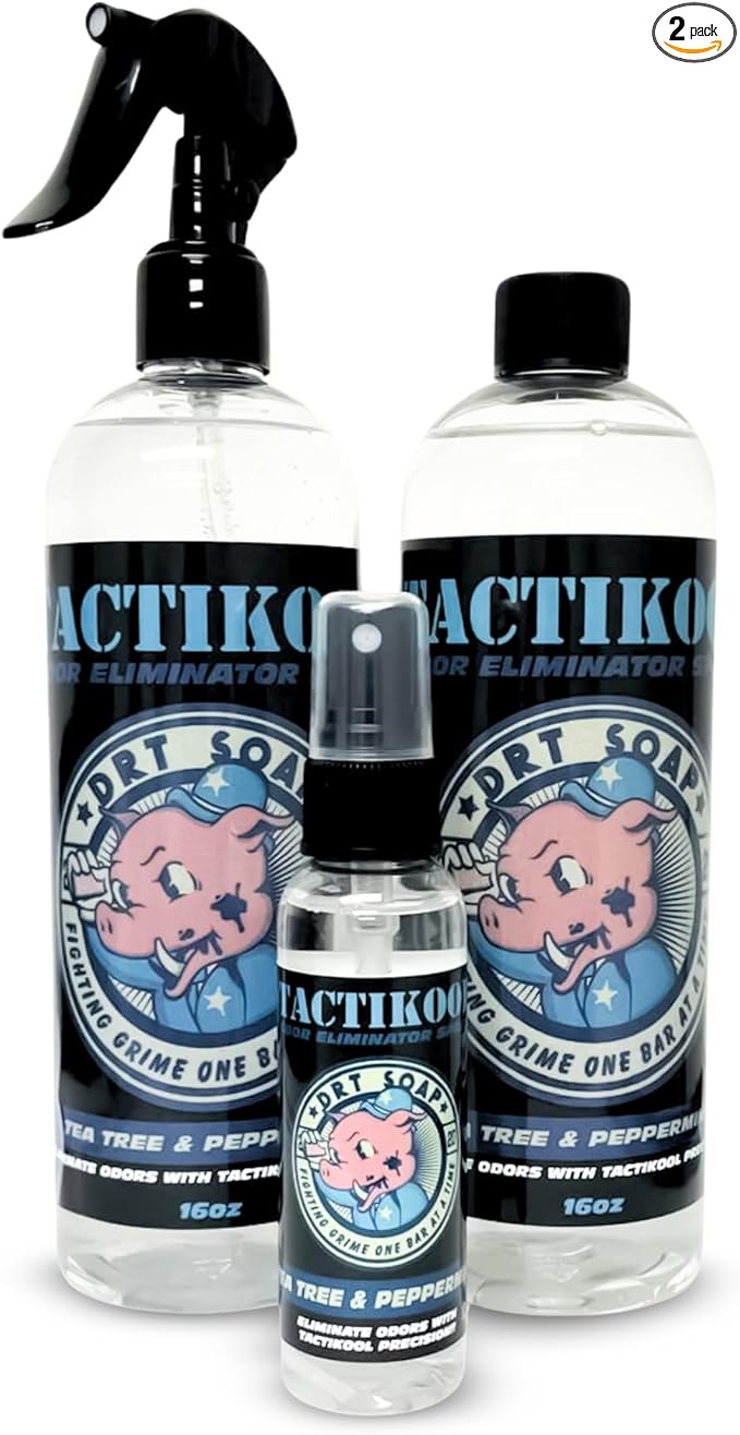 Odor Eliminator for Law Enforcement Gear (Combo Pack of 3 (16oz &amp 2oz Travel Bottle))