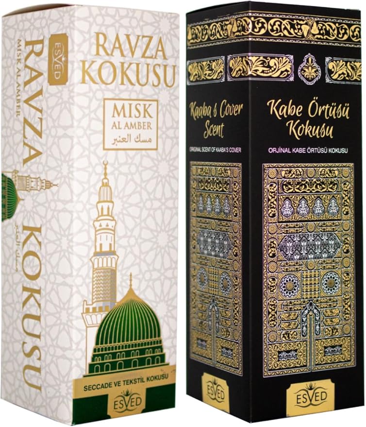 Room Spray Medine Ravza and Kabe Cover Scent 400ml Air Freshener Long Lasting Fragrance for Home Office Prayer Room - One Size