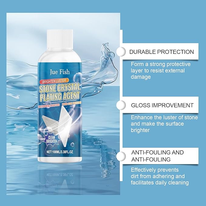 Stone Cleaner &amp Protector: Removes Kitchen Grease Tile Stains - Enhances Smoothness &amp Scratch Resistance(2PCS)