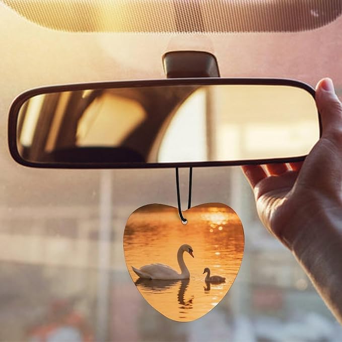 5PCS Car Air Freshener Hanging Personalized Double Sided Swan Cygnets Car Fresheners Long Lasting New Cars Scents Cute Automotive Freshies for Closets Drawers (tea)