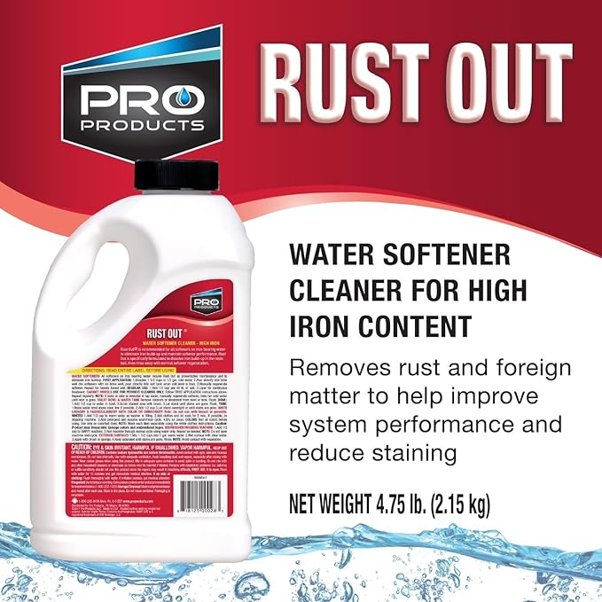 Pro Products Rust Out RO05B Water Softener Cleaner And Iron Remover 4.75 lb. Bottle 4 Pack