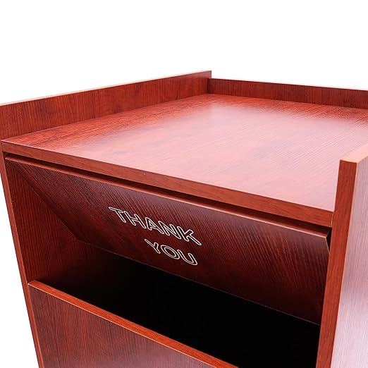 TFCFL Wooden Trash Can with Tray TopCommercial Trash Can Cabinet and Garbage ReceptacleCommercial Grade Rubbish Bin for Office Cafeteria Restaurant (Brown)