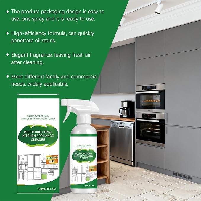 Natural Kitchen Cleaner Spray - 2026 New Multi-Purpose Kitchen &amp Appliance Cleaner for Cabinets Counters Stoves and Ovens
