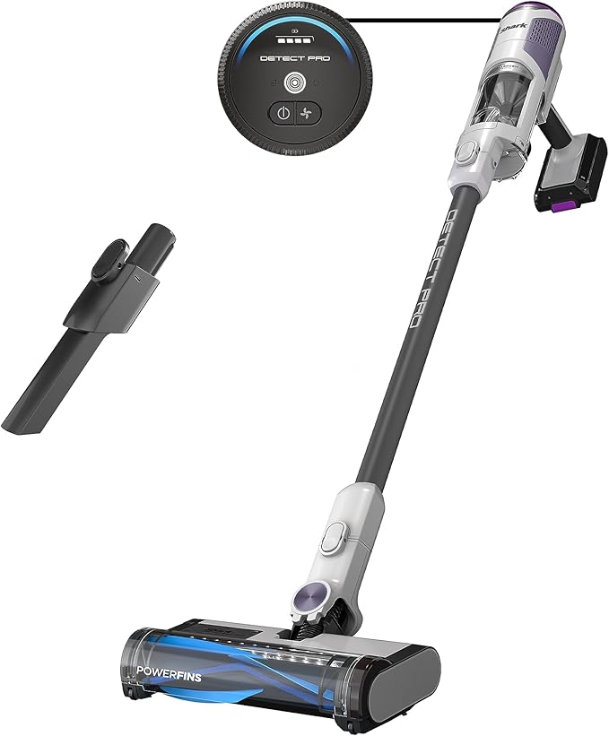 Shark Detect Pro Cordless Vacuum with PowerFins Brushroll Stick/Handheld (2-in-1) Ash Purple/Grey IW1120