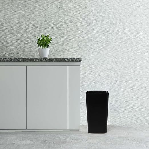 Teyyvn 3-Pack 4.5 Gallon Plastic Trash Can Black Small Garbage Can for Bathroom Kitchen Office Bedroom
