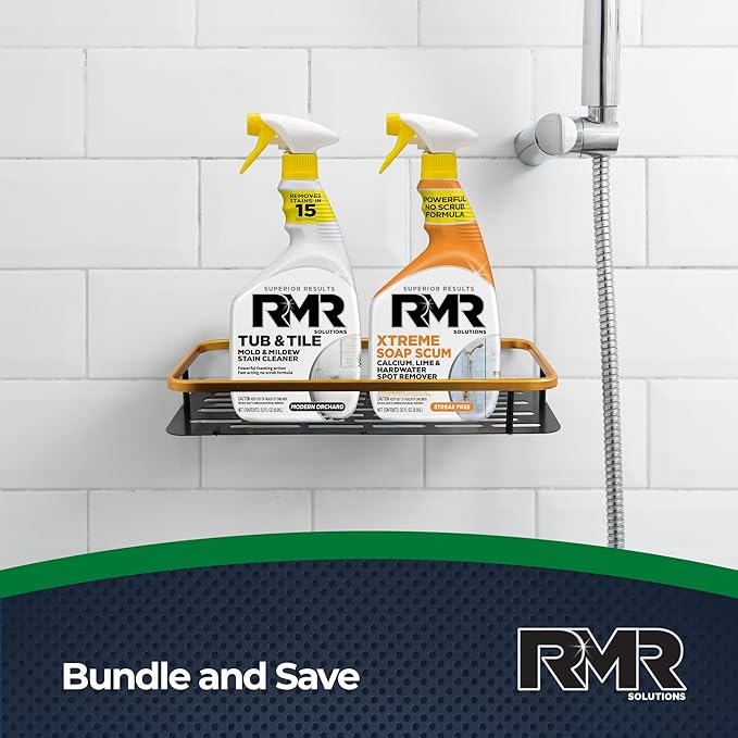 RMR Bathroom Breakthrough Bundle – Tub &amp Tile Cleaner + Xtreme Soap Scum Remover 2-Step Deep Clean System for Shower Tub Tile Grout &amp Glass Buildup Stains &amp Grime 2–32 Oz Bottles